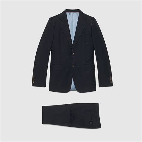 gucci wool gabardine|Straight fit bee wool gabardine suit .